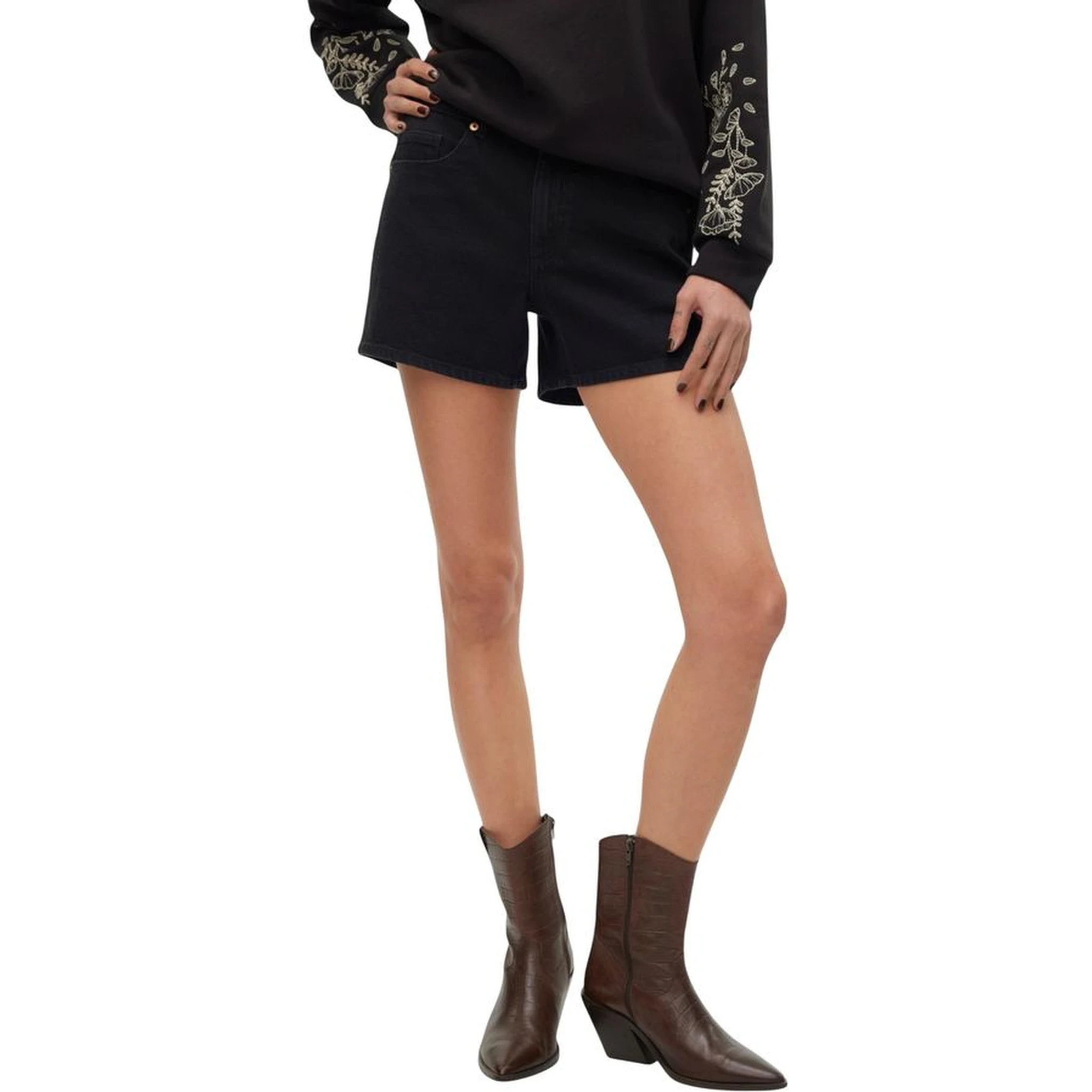 Black Cotton Shorts