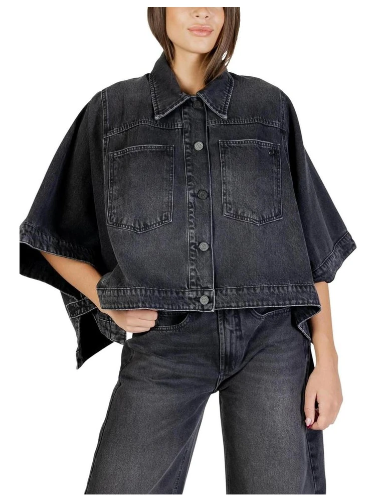 Black Cotton Denim Jacket