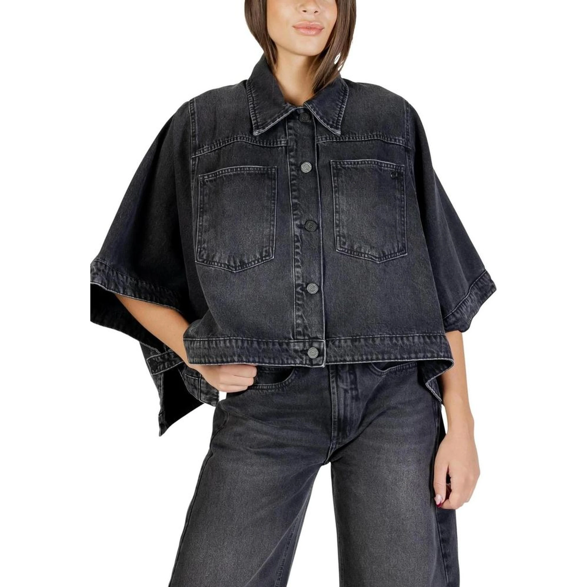 Black Cotton Denim Jacket
