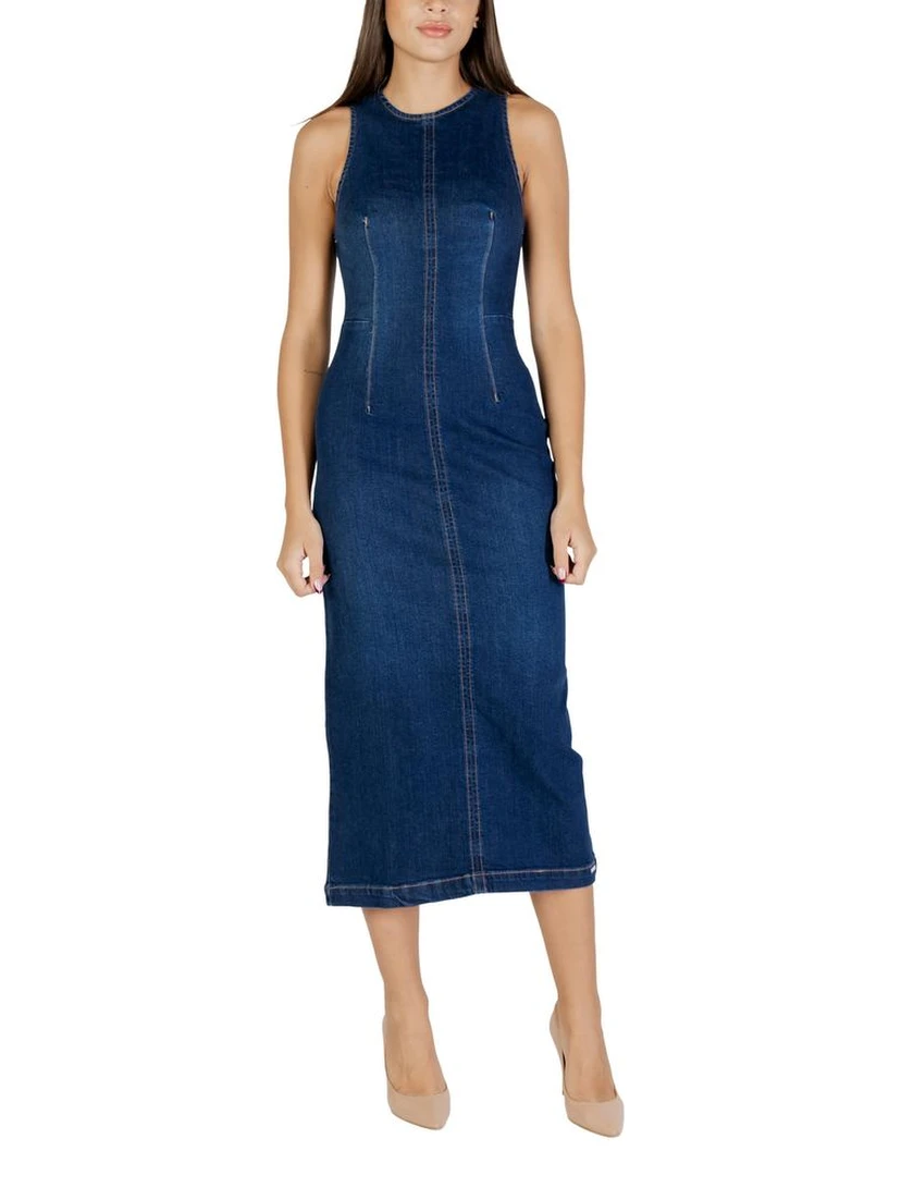 Blue Cotton Long Dress