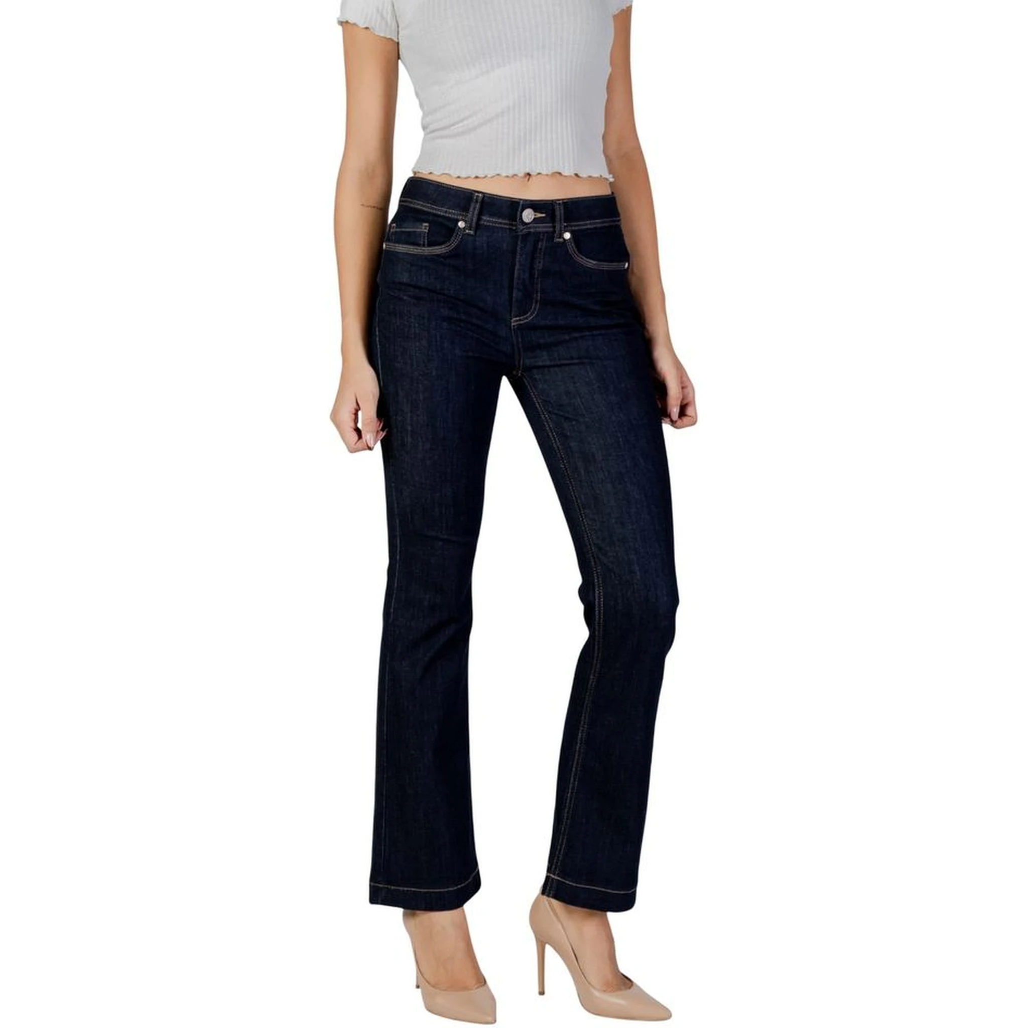 Blue Cotton Skinny Jeans