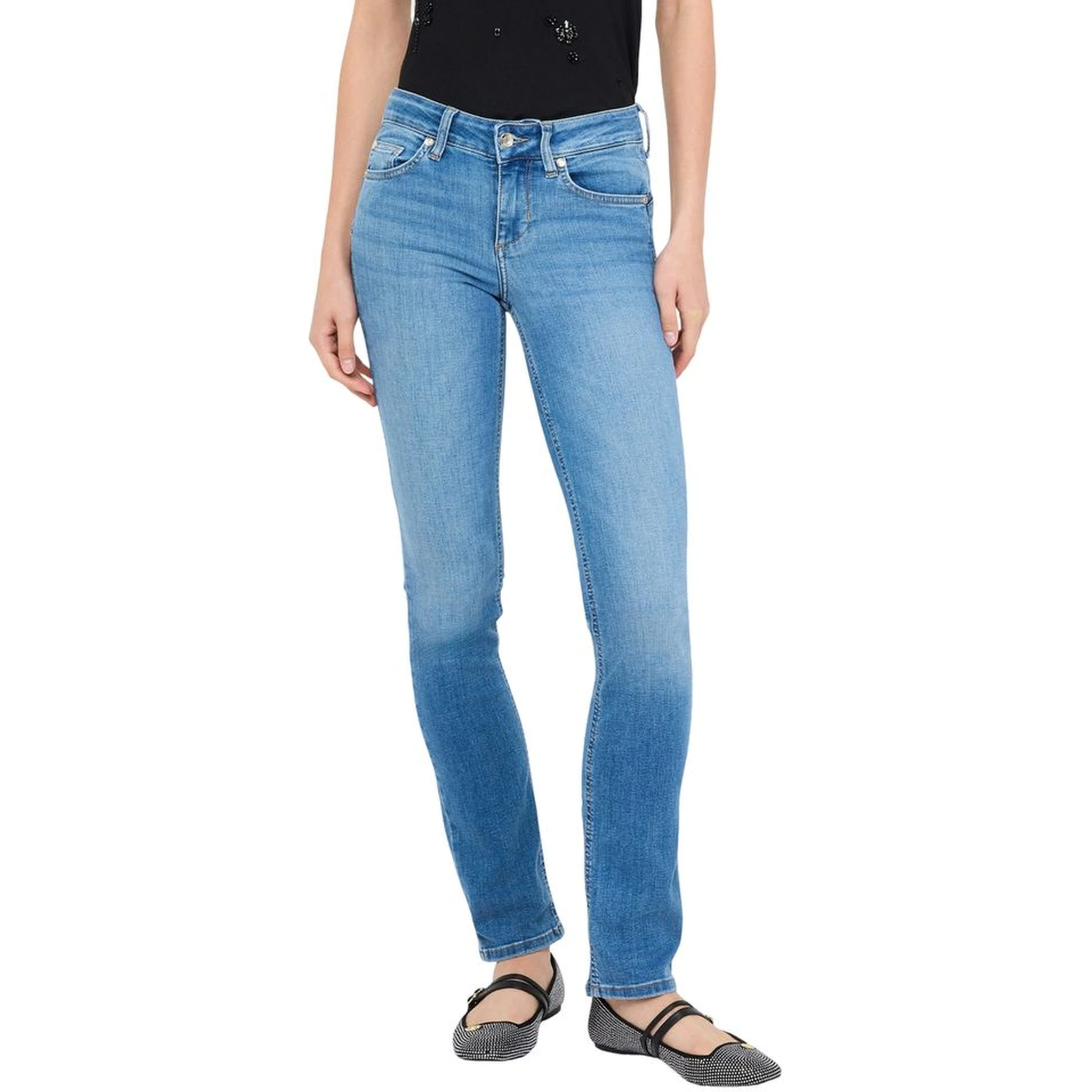 Light Blue Cotton Skinny Jeans