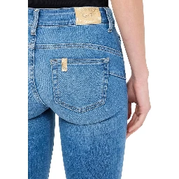 Light Blue Cotton Skinny Jeans