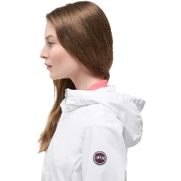 White Polyester Shell Jacket