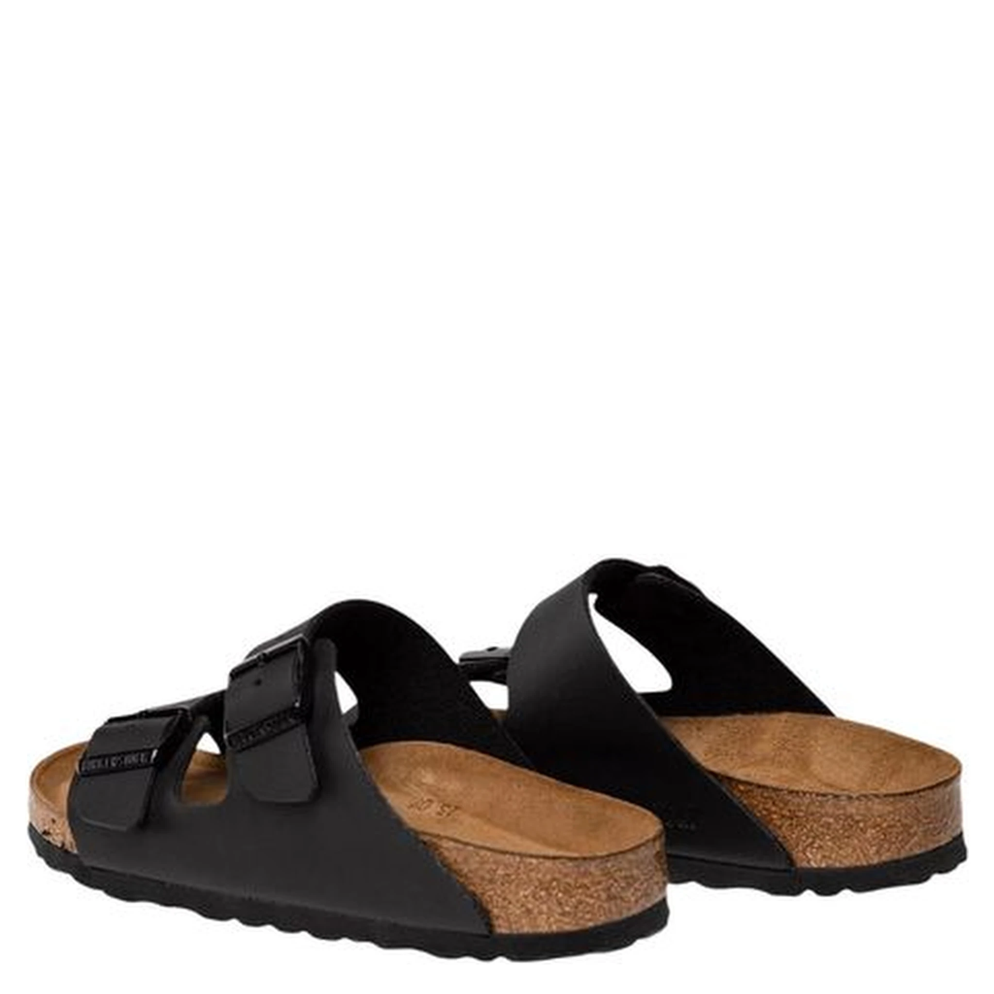 Black Synthetic Flat Sandals