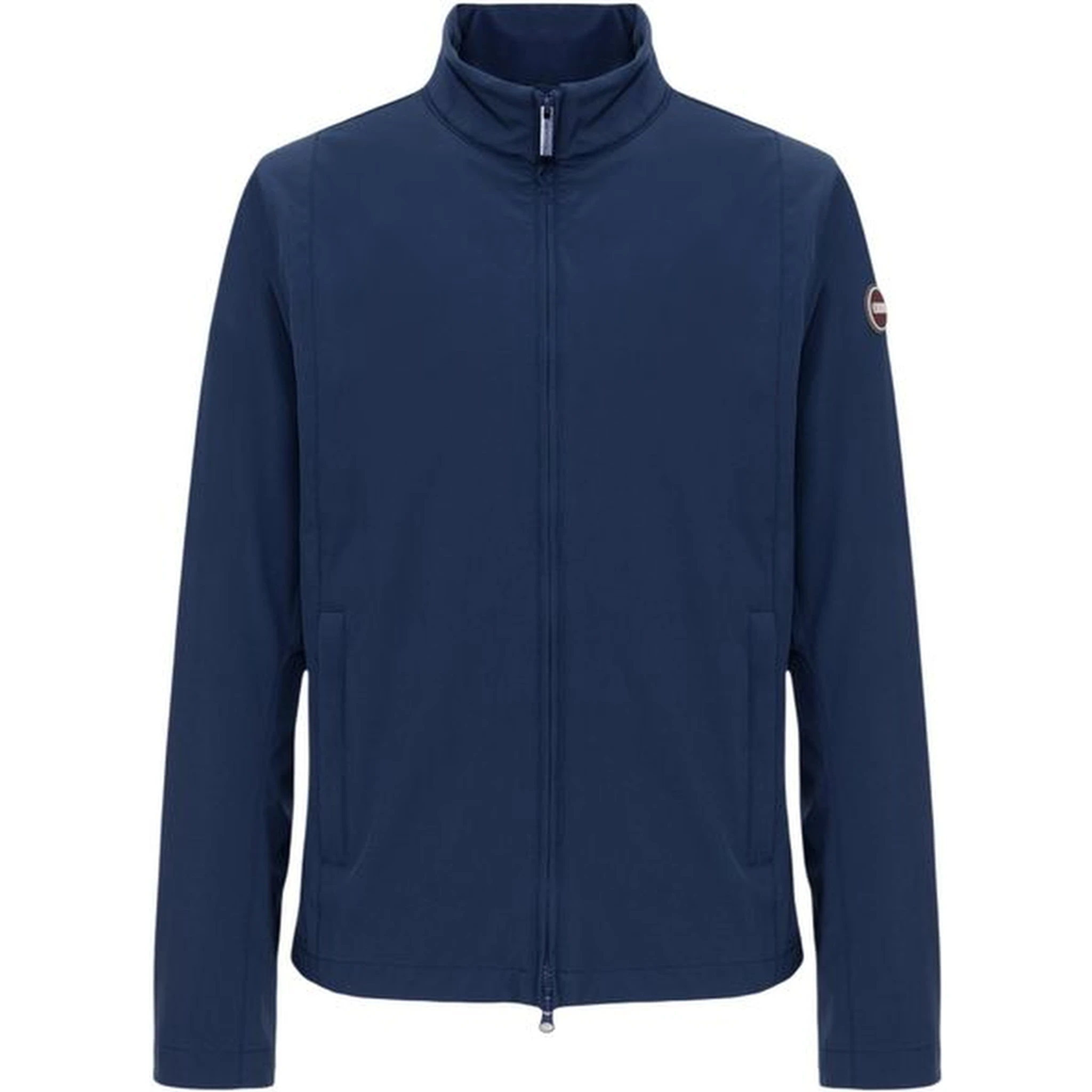 Blue Polyester Full-Length Jacket