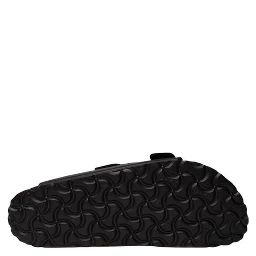 Black Synthetic Flat Sandals