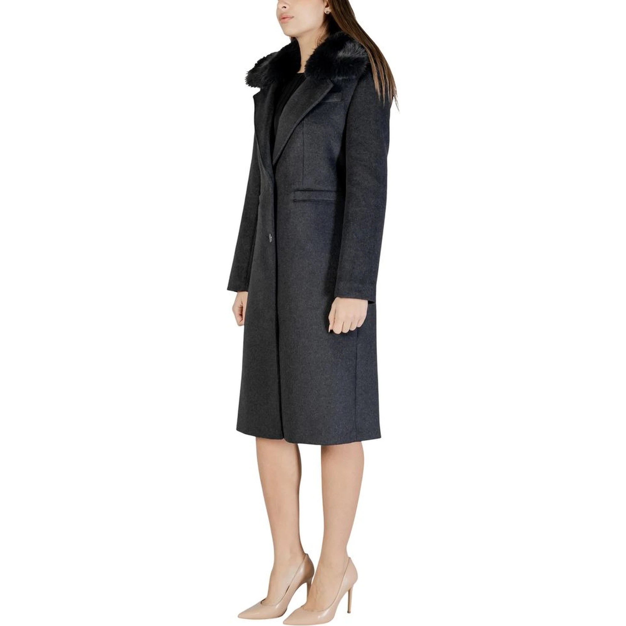 Gray Polyester Coat