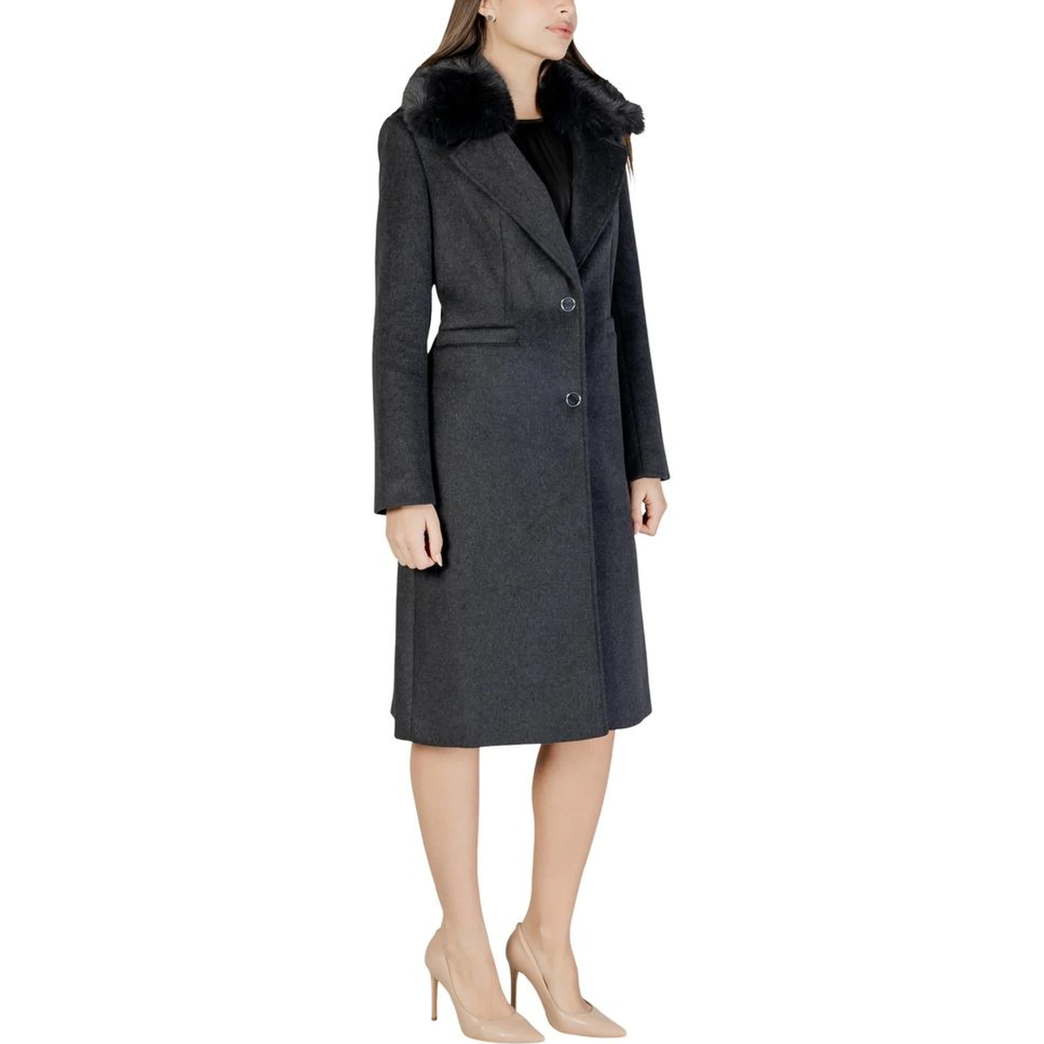 Gray Polyester Coat