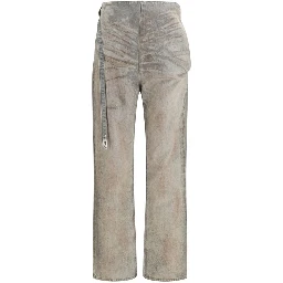 Gray Cotton Slim Fit Jeans
