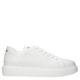 White Leather Low Top Sneakers