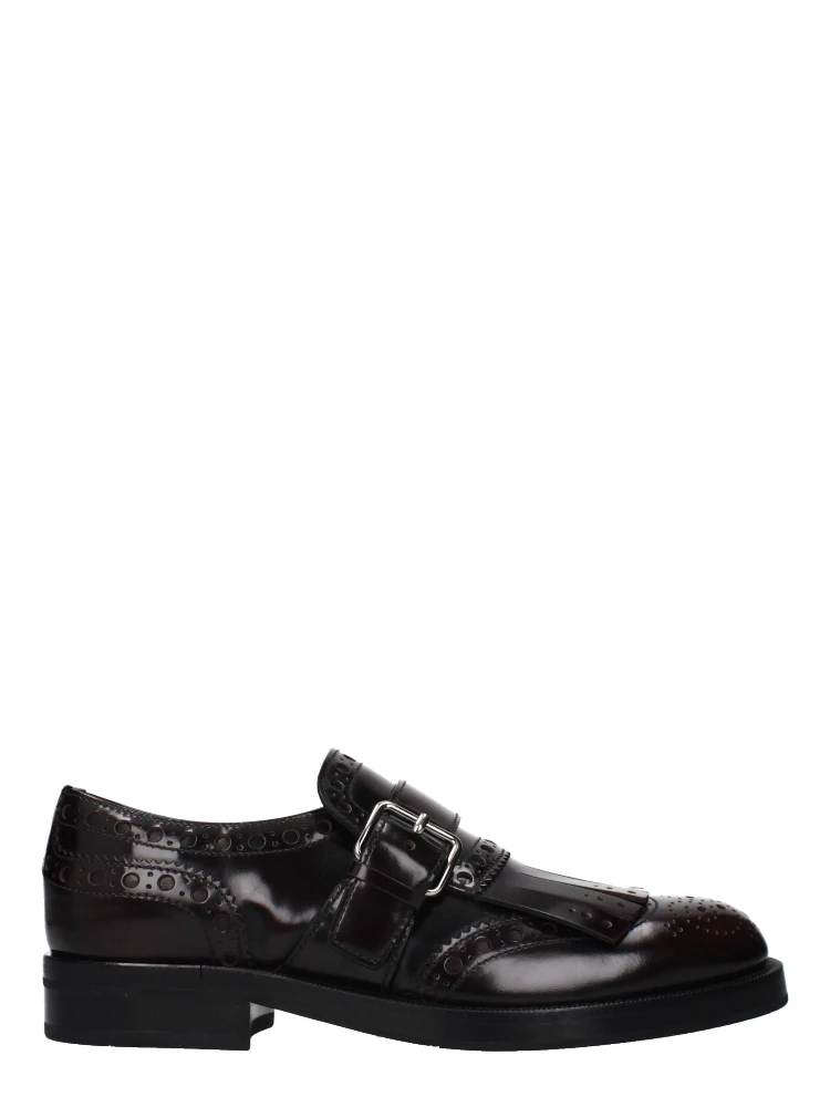 Red Leather Slip-On Loafers
