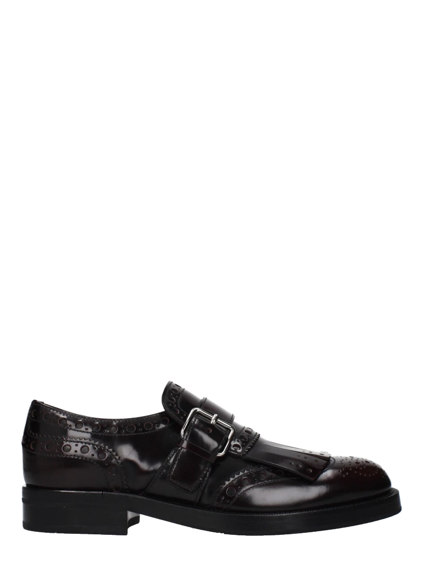 Red Leather Slip-On Loafers