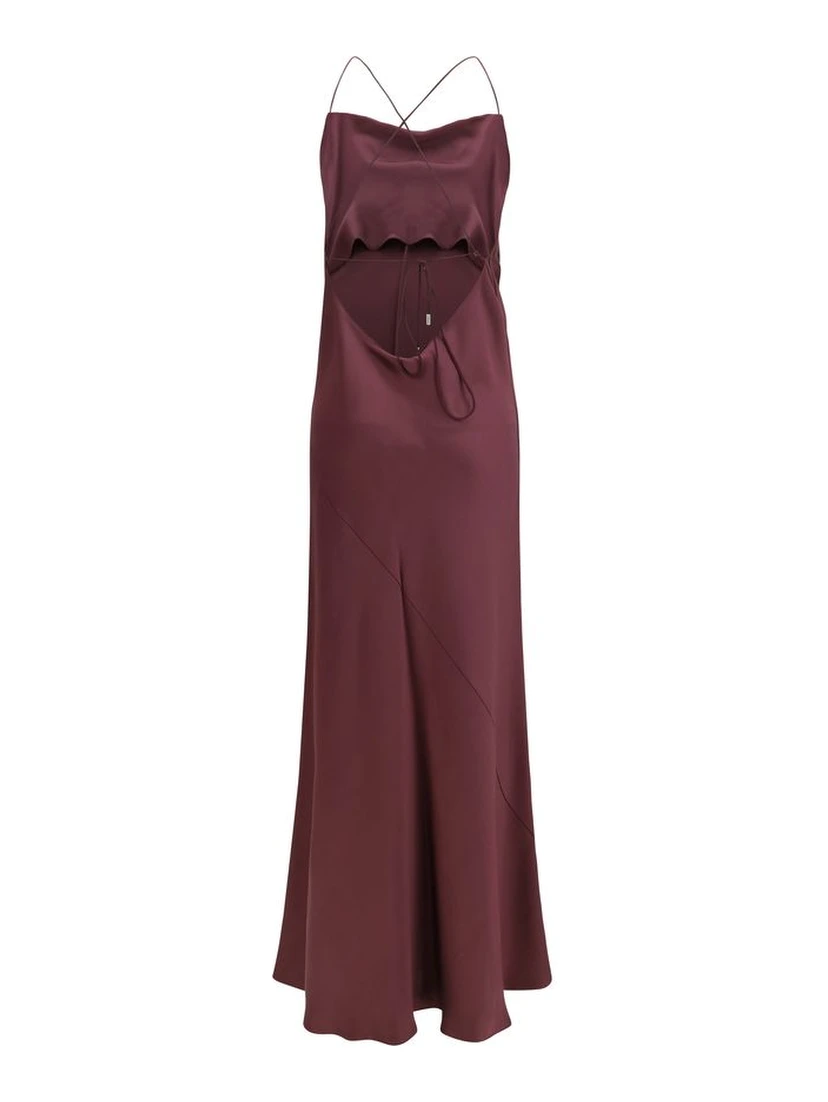 Bordeaux Marabou Casual Dress