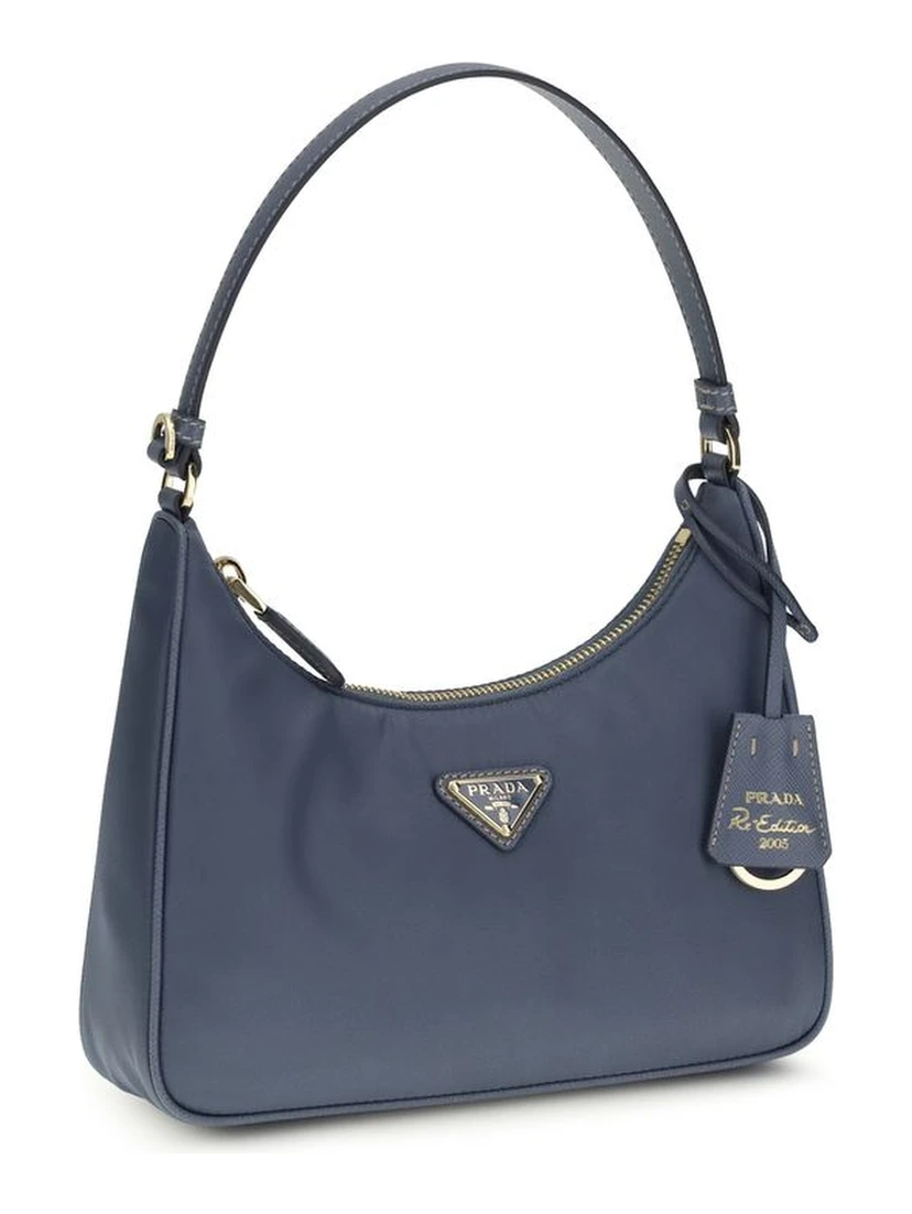Blue Recycled Polyamide Shoulder Bag