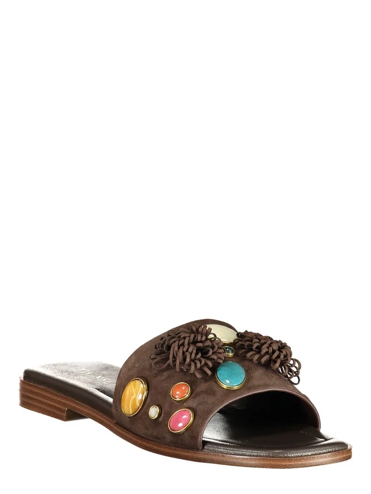 Marrone Leather Women Slipper alternative
