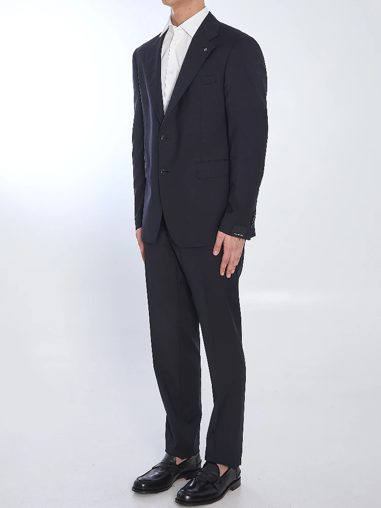 Double-breasted virgin wool suit in Super 110s alternative