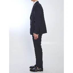 Double-breasted virgin wool suit in Super 110s