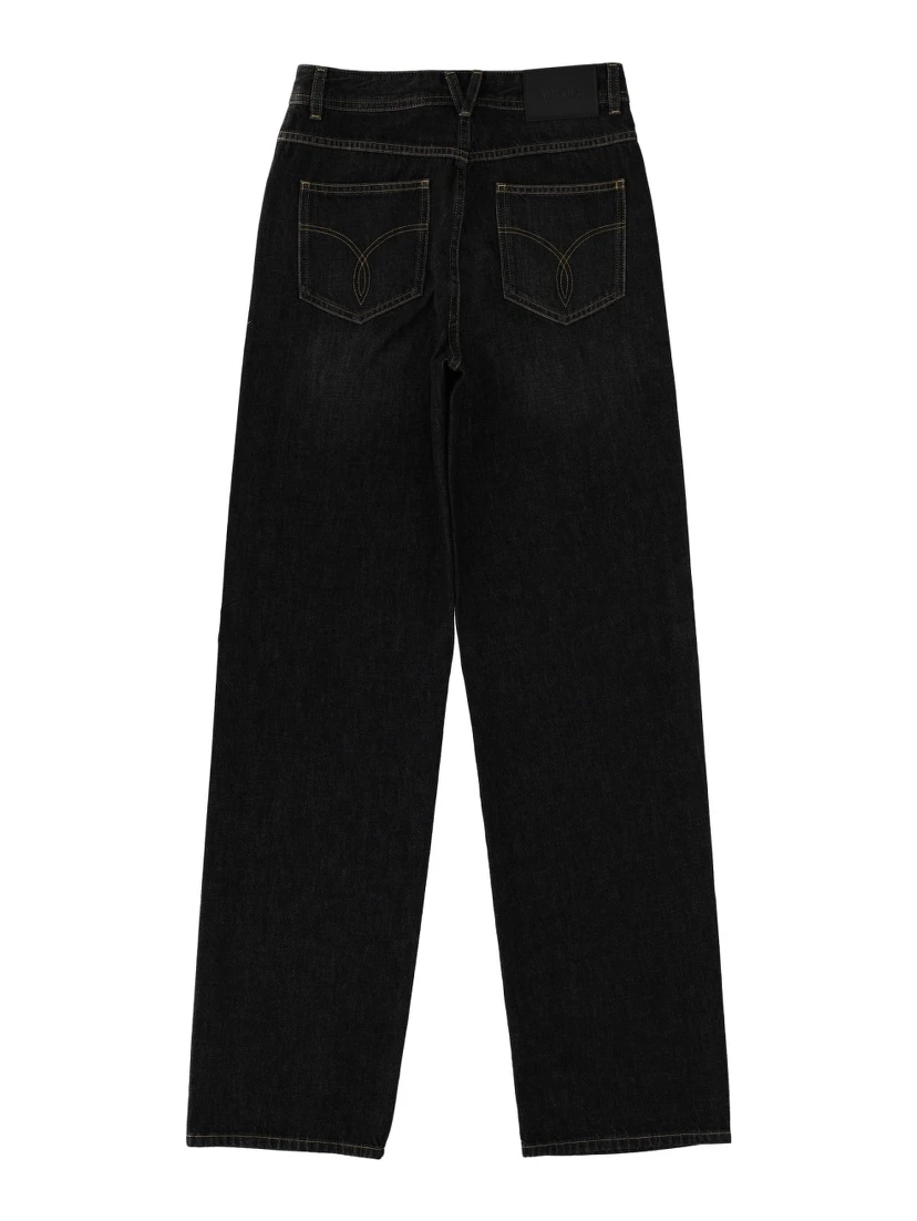 JEANS WITH STUDS AND CRYSTALS DECORATION