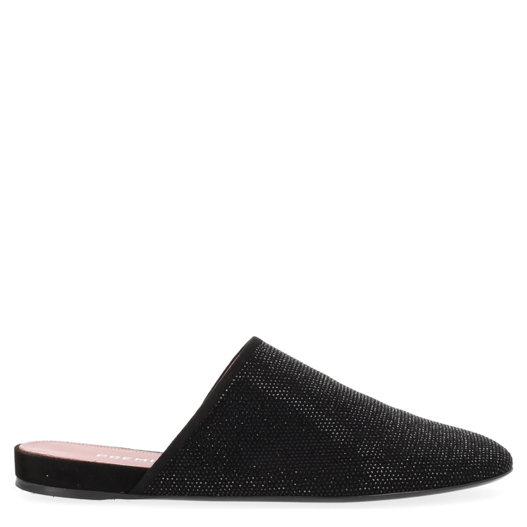 LEATHER SLIPPER WITH RHINESTONES