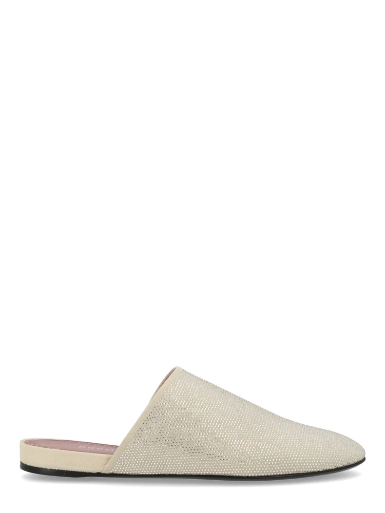 LEATHER SLIPPER WITH RHINESTONES