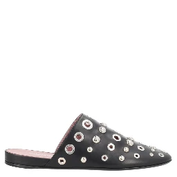 LEATHER SLIPPER WITH STUDS