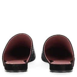 LEATHER SLIPPER WITH RHINESTONES