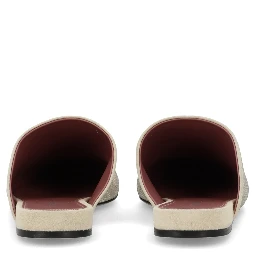 LEATHER SLIPPER WITH RHINESTONES