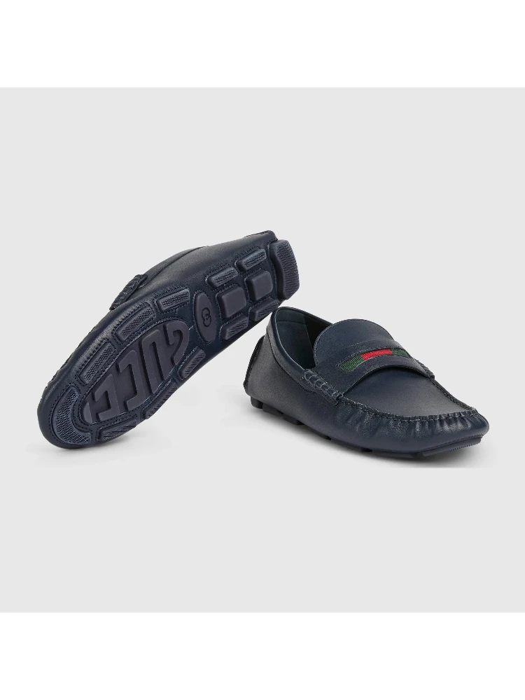 Web details leather loafers alternative