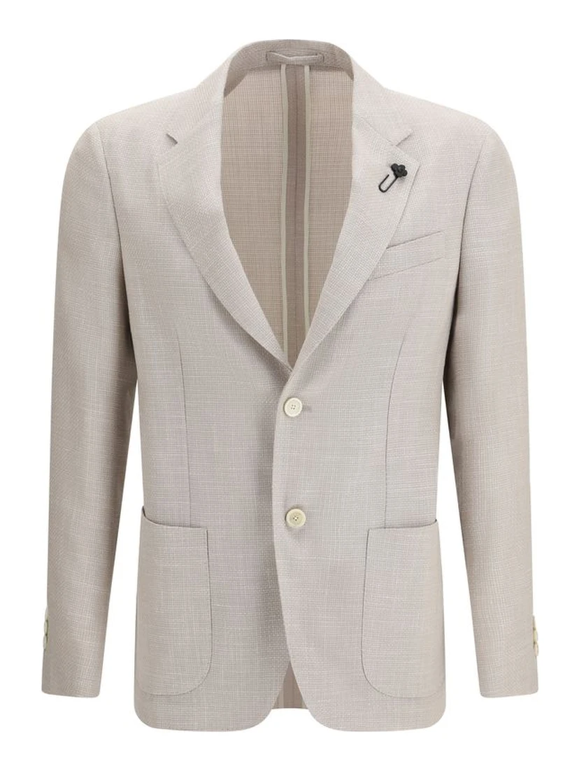 Beige Silk Blazer