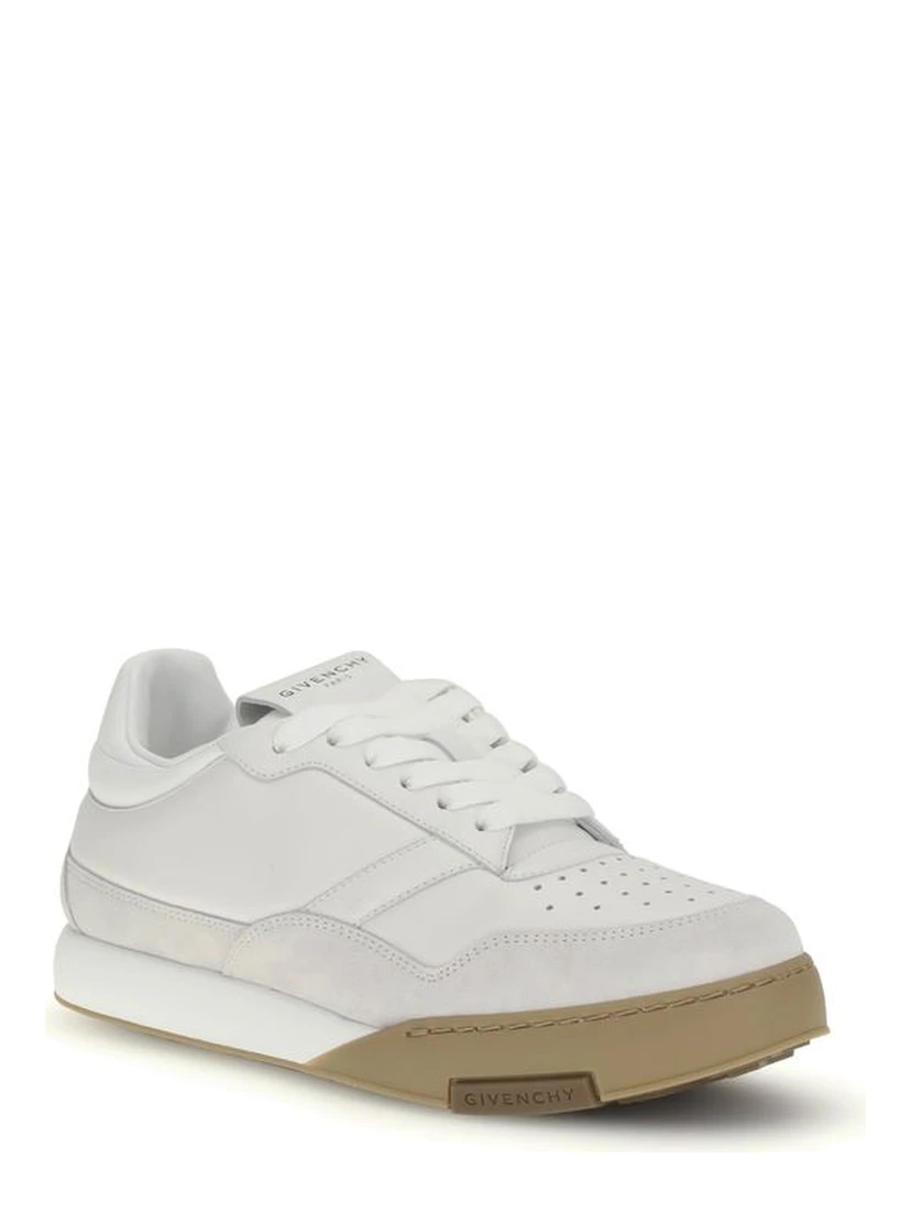 White Calf Leather Bos Taurus Chunky Sneakers