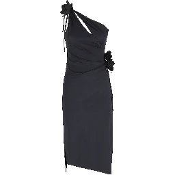 ASYMMETRIC MIDI FLOWER GOWN
