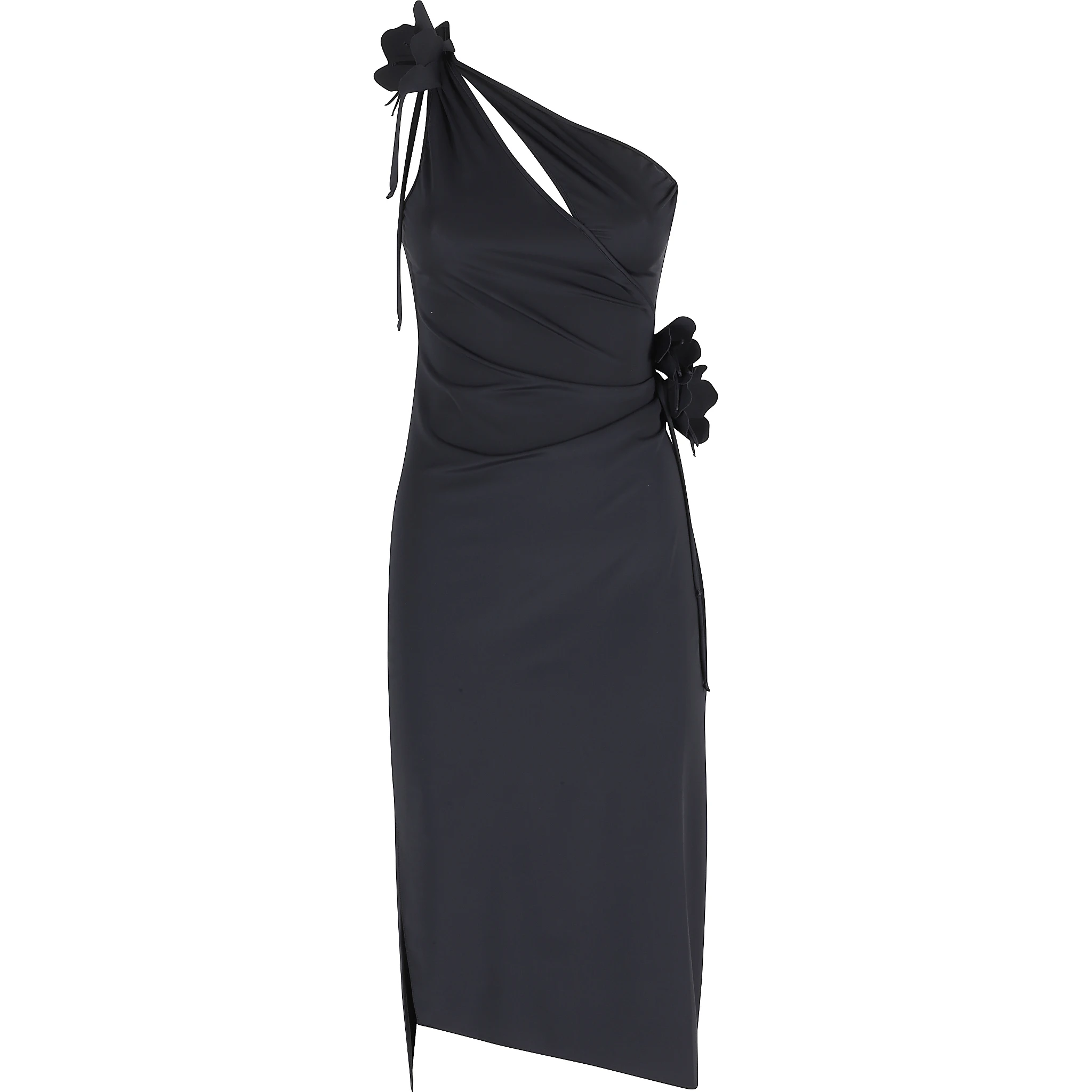 ASYMMETRIC MIDI FLOWER GOWN