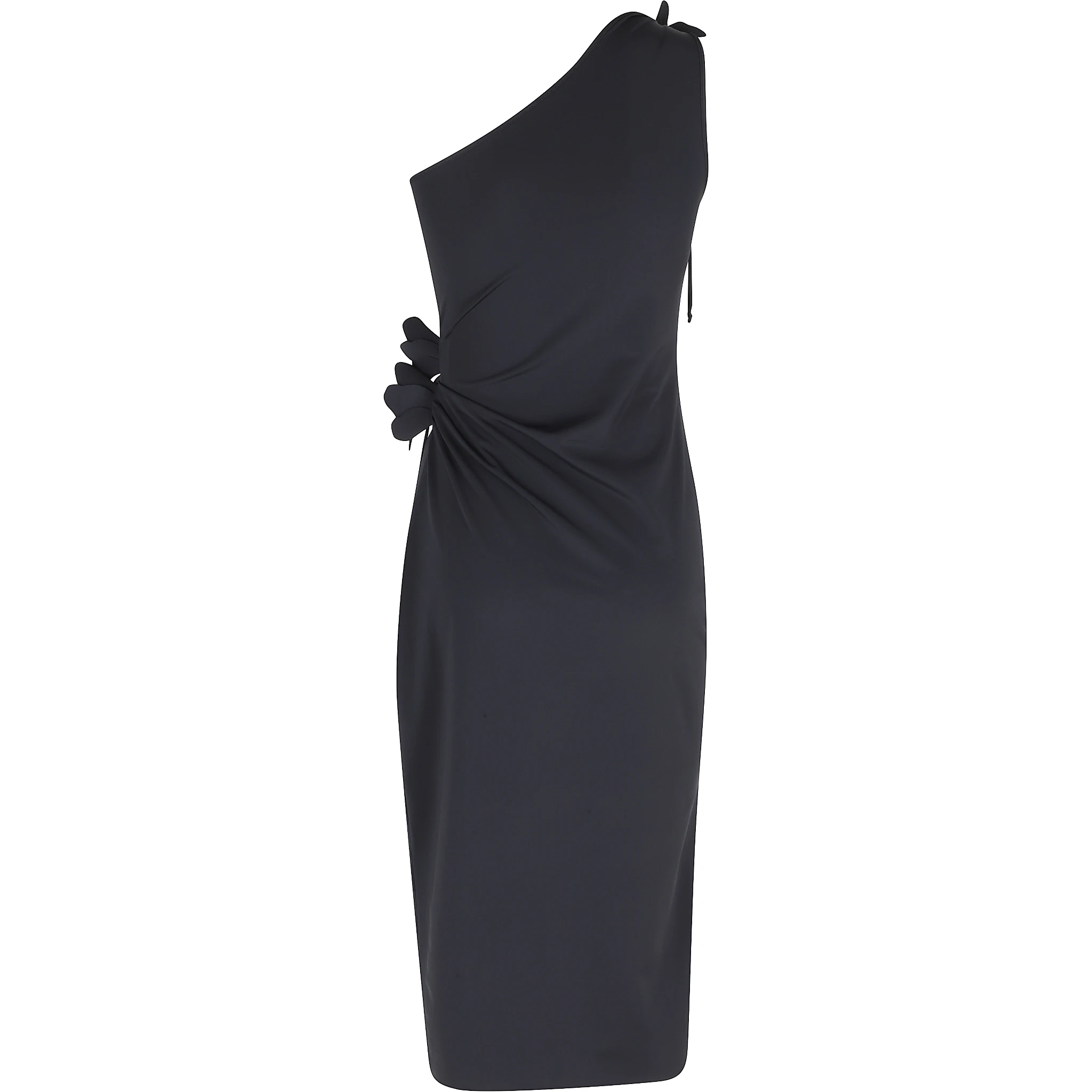 ASYMMETRIC MIDI FLOWER GOWN