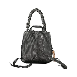 Black Polyurethane Women Mini Backpack