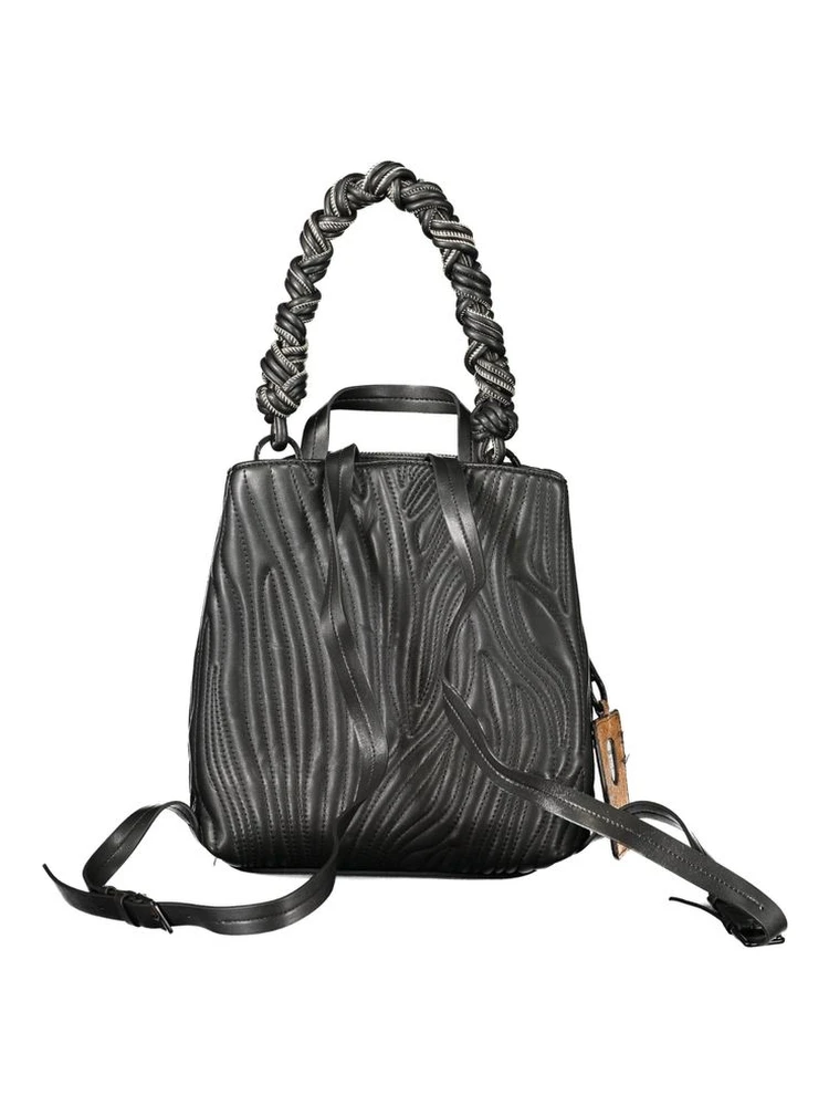 Black Polyurethane Women Mini Backpack alternative