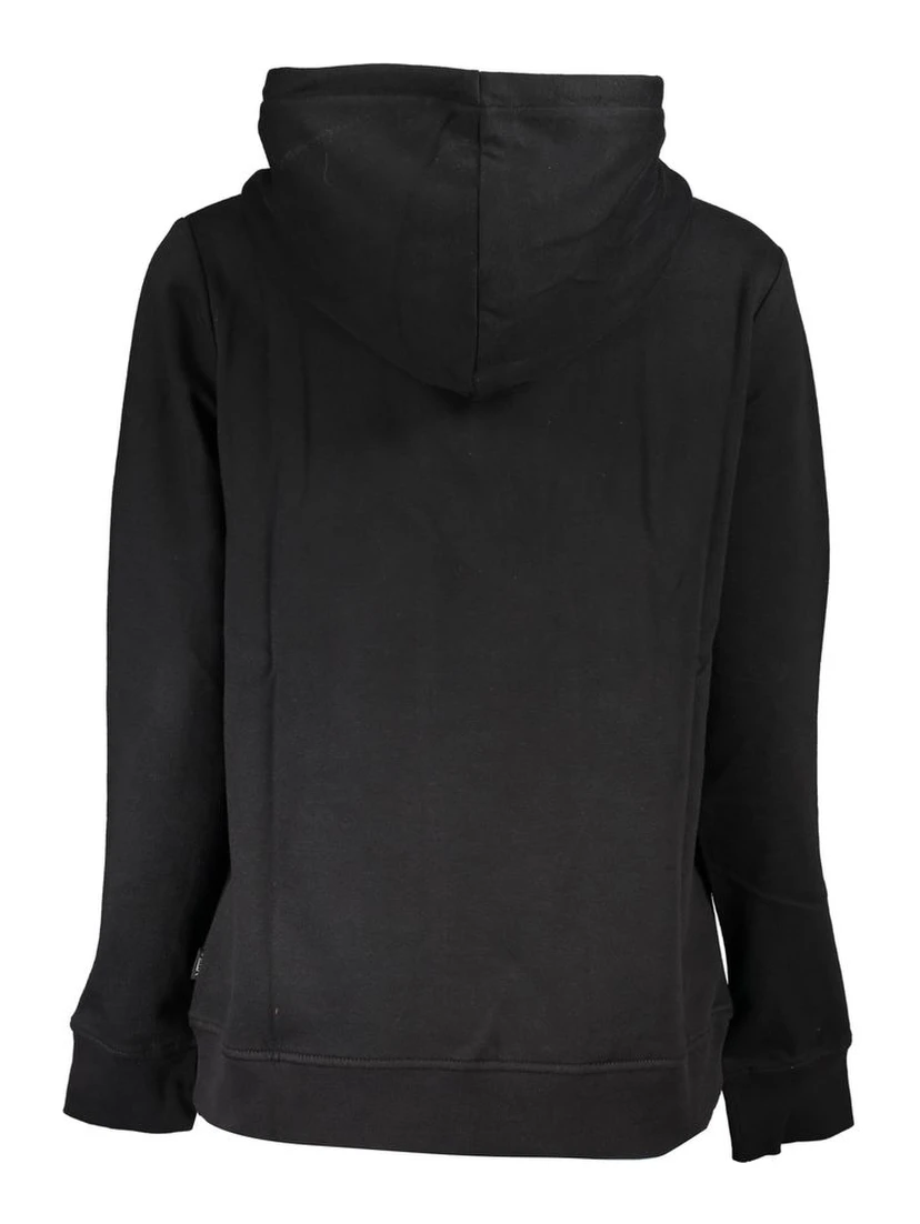 Black Cotton Women Hoodie