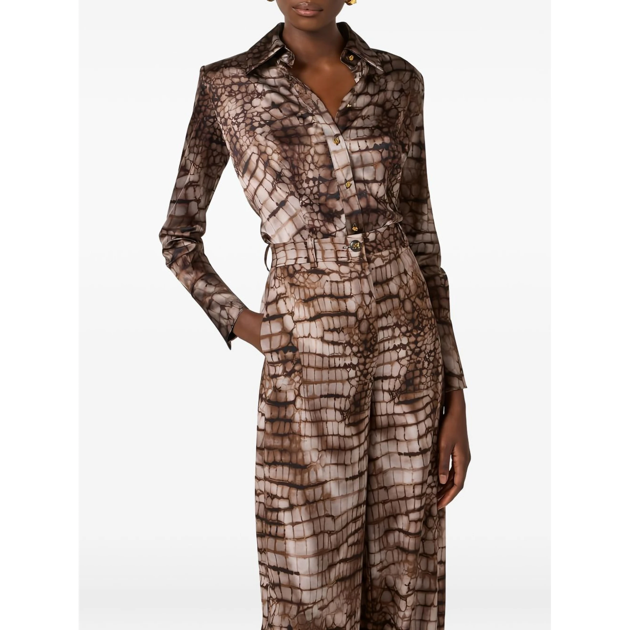 Elisabetta Franchi Shirts Brown