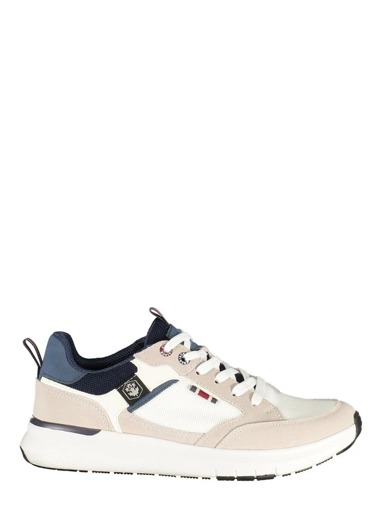 White Polyester Men's Sneaker