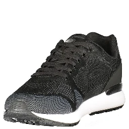 Black Polyester Men Sneaker