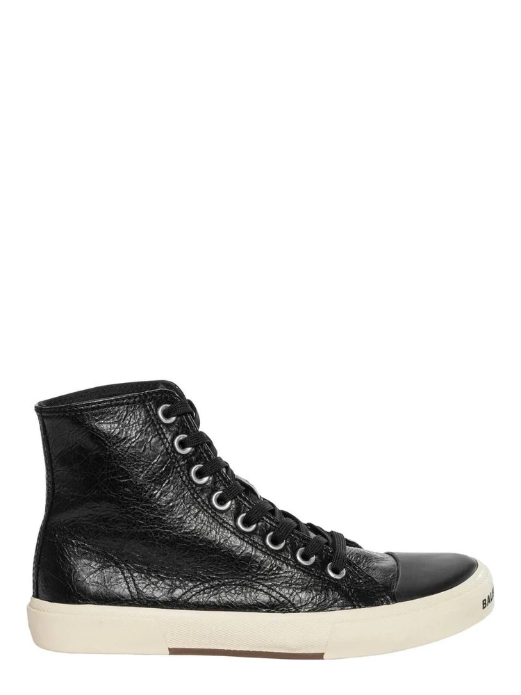 Black Calfskin High Top Sneakers