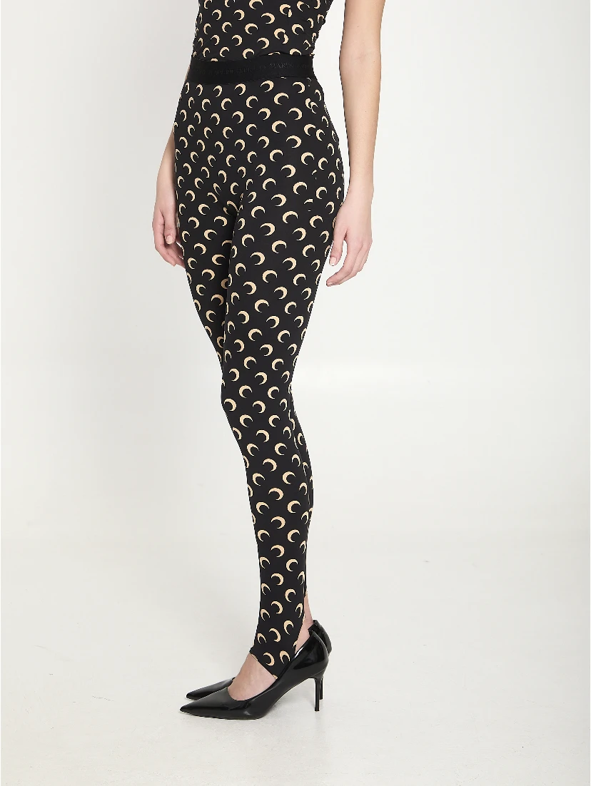 Moon printed jersey leggings