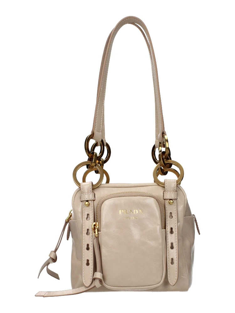 Pink Leather Shoulder Bag