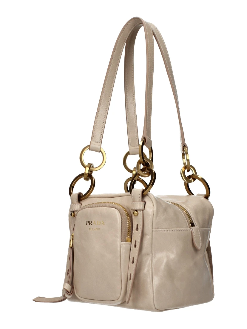 Pink Leather Shoulder Bag