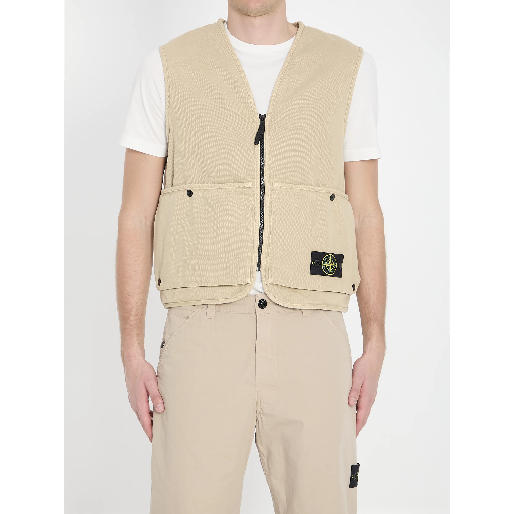 Oversized cotton vest