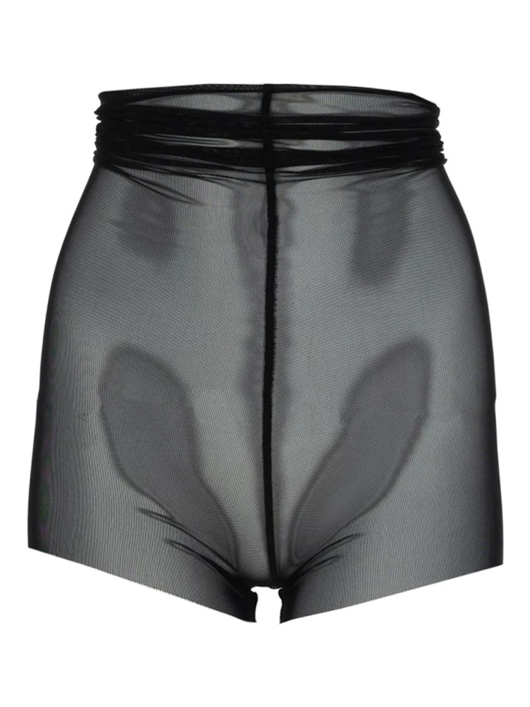 SEMI-TRANSPARENT HIGH-WAISTED SHORTS