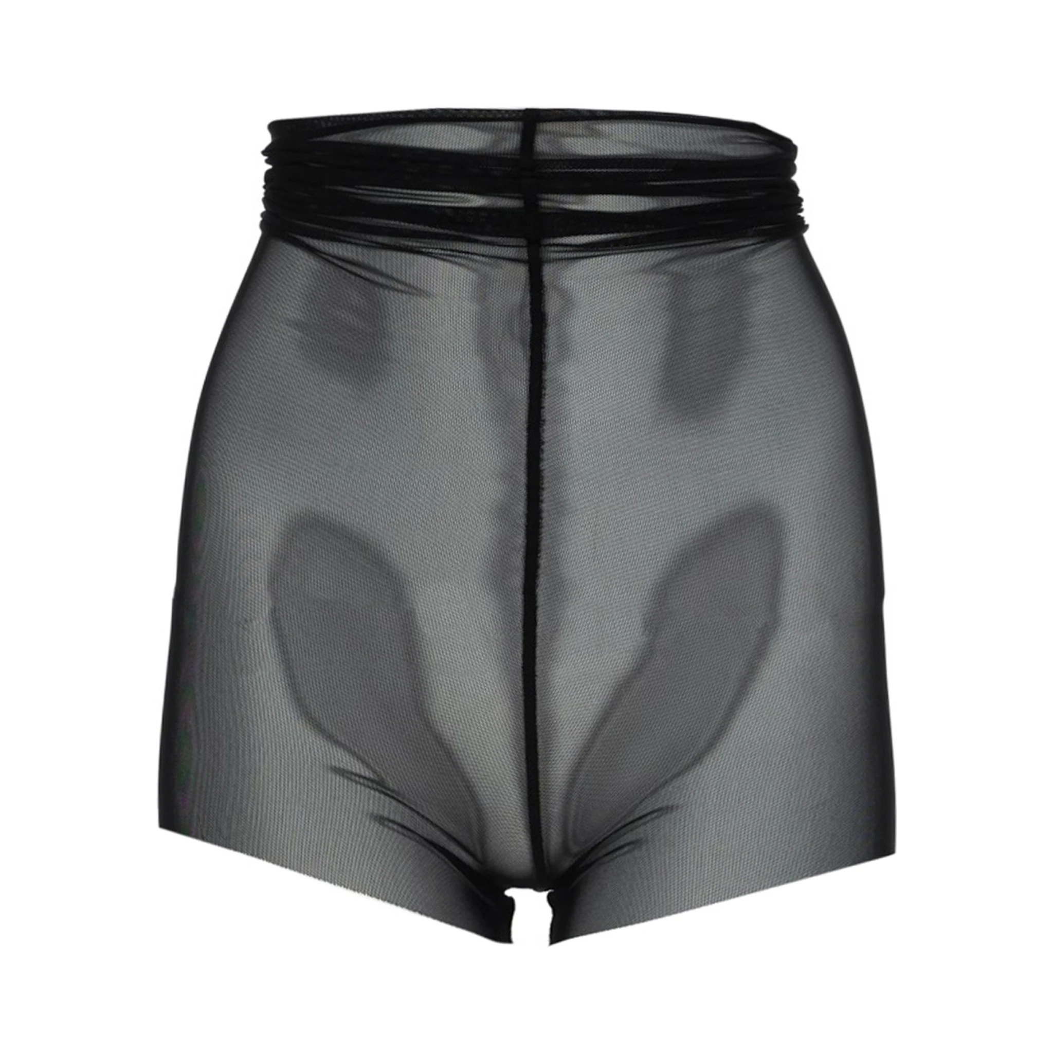 SEMI-TRANSPARENT HIGH-WAISTED SHORTS