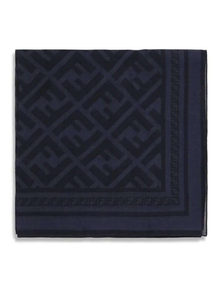 Blue Fleece Wool Scarf