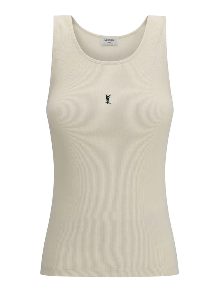 Beige Cotton Tank Tops