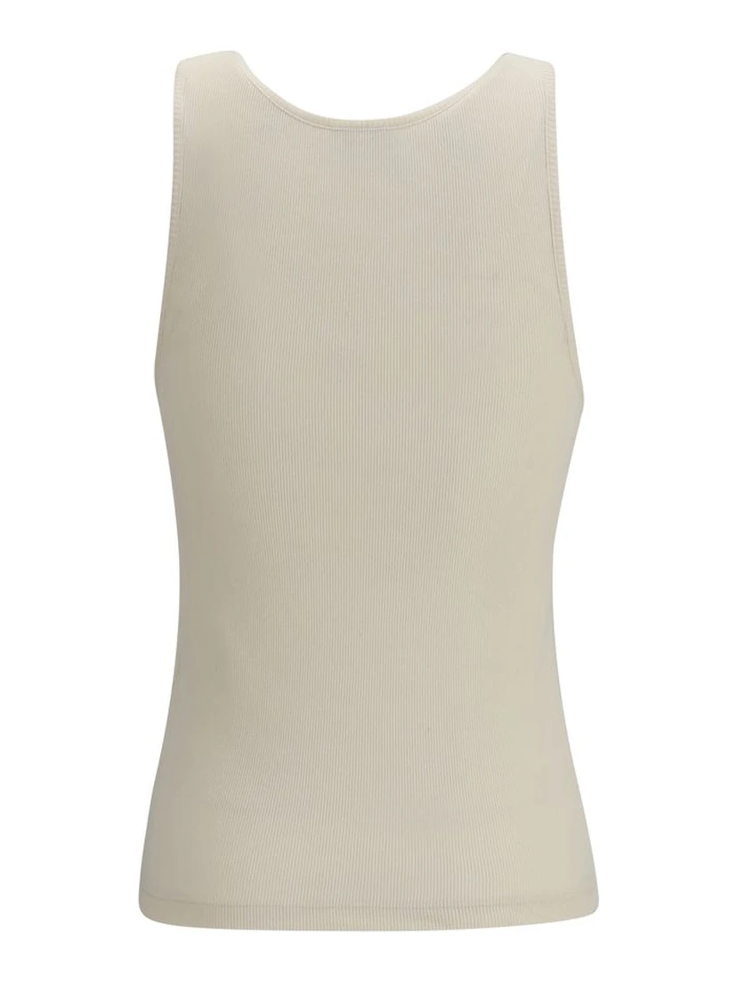 Beige Cotton Tank Tops